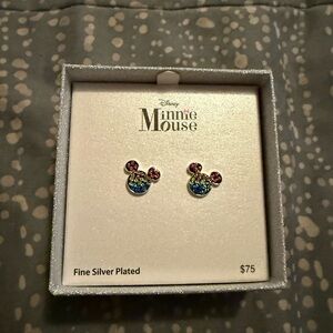 Disney Minnie Mouse Fine Silver Earrings with Rainbow Accents from Kohl’s